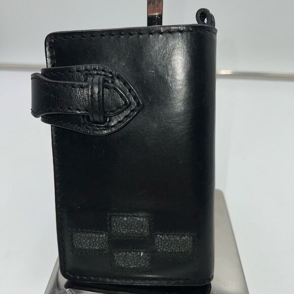 Native Art along Bifold Flap Slip Leather Wallet - Picture 1 of 7